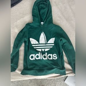 adidas size small green hoodie. worn a couple times.